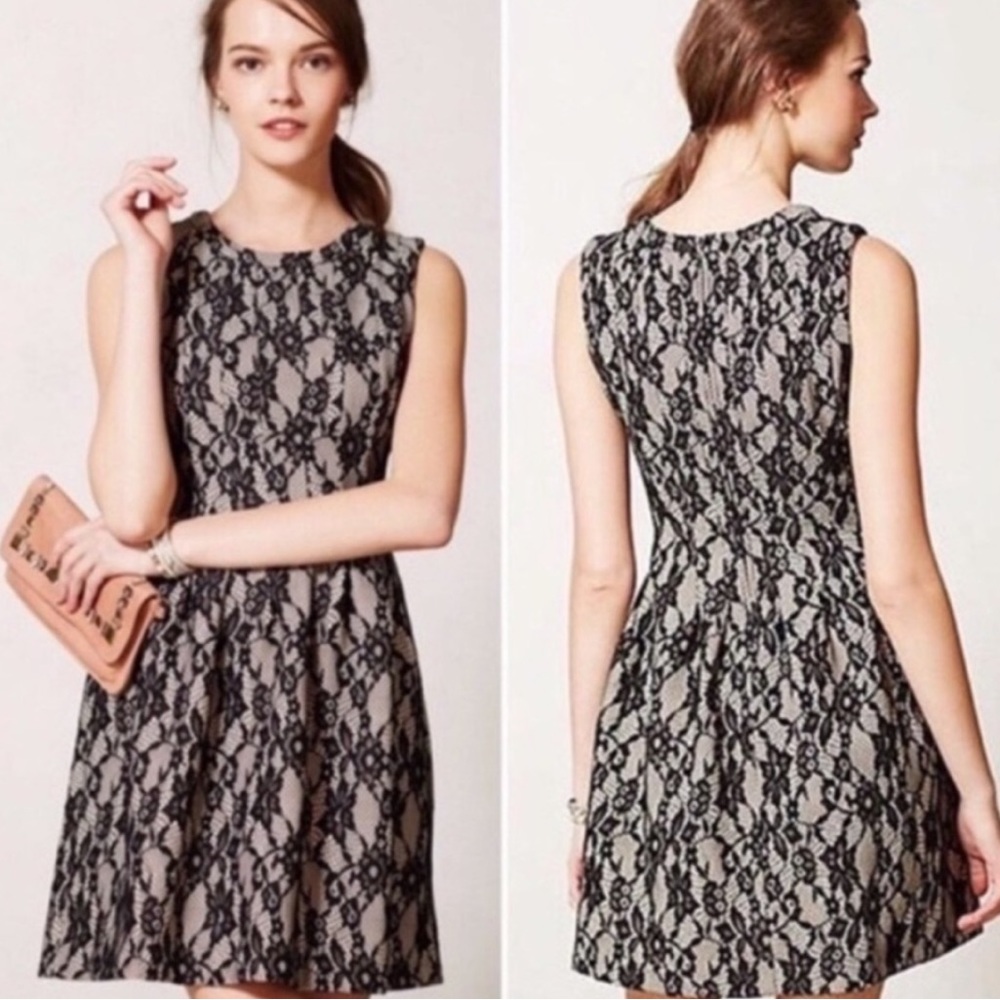 Anthropologie HD in Paris Violante Lace Dress Black S